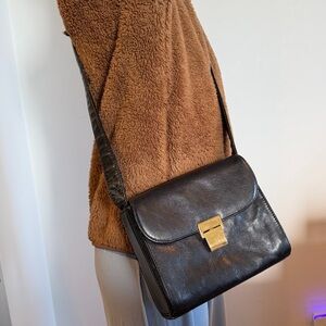 Black Leather Crossbody Bag